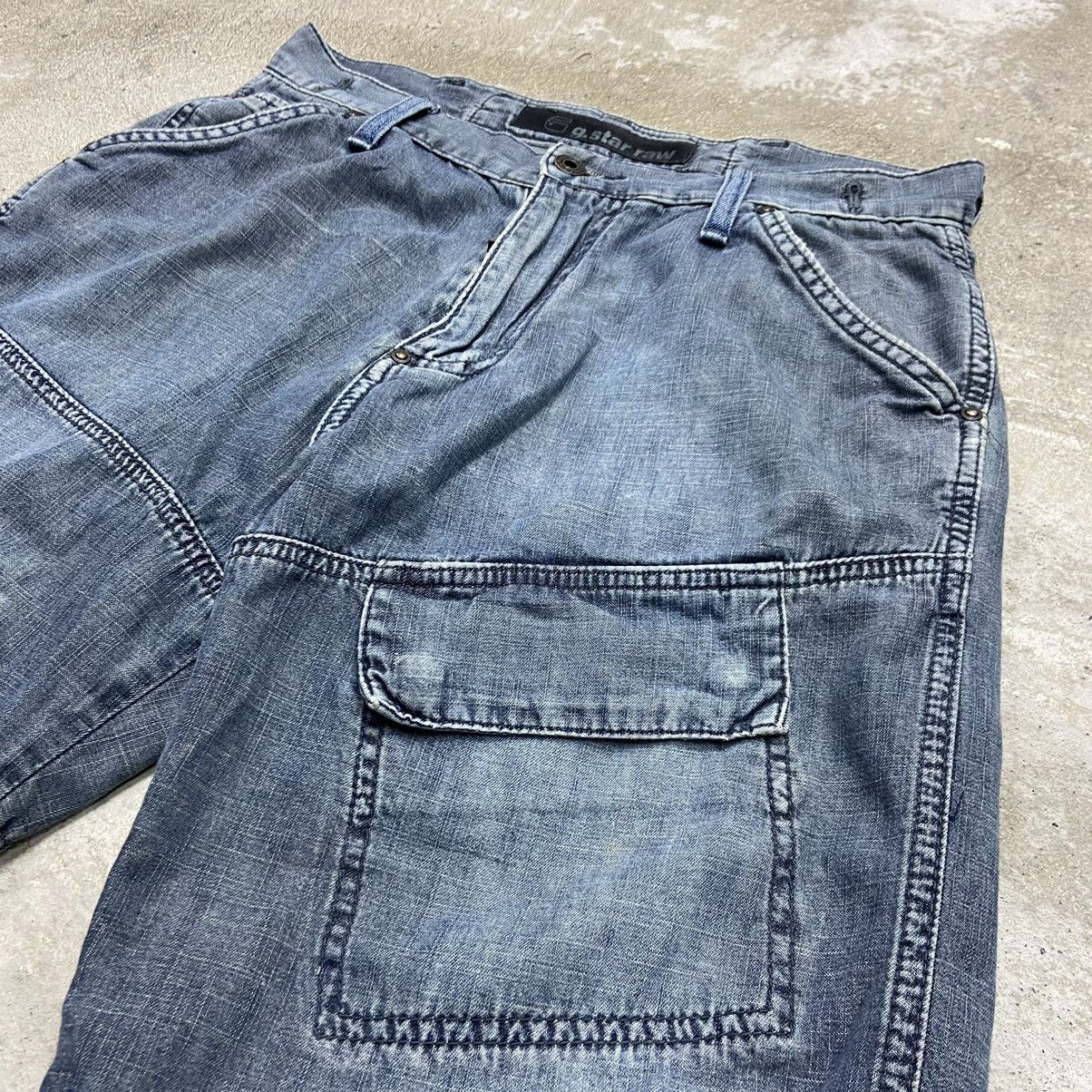 G-Star 2000s GSTAR BONDAGE MULTIPOCKET RARE Y2K DENIM SHORTS - 3065 Size US 30 / EU 46 - 3 Thumbnail