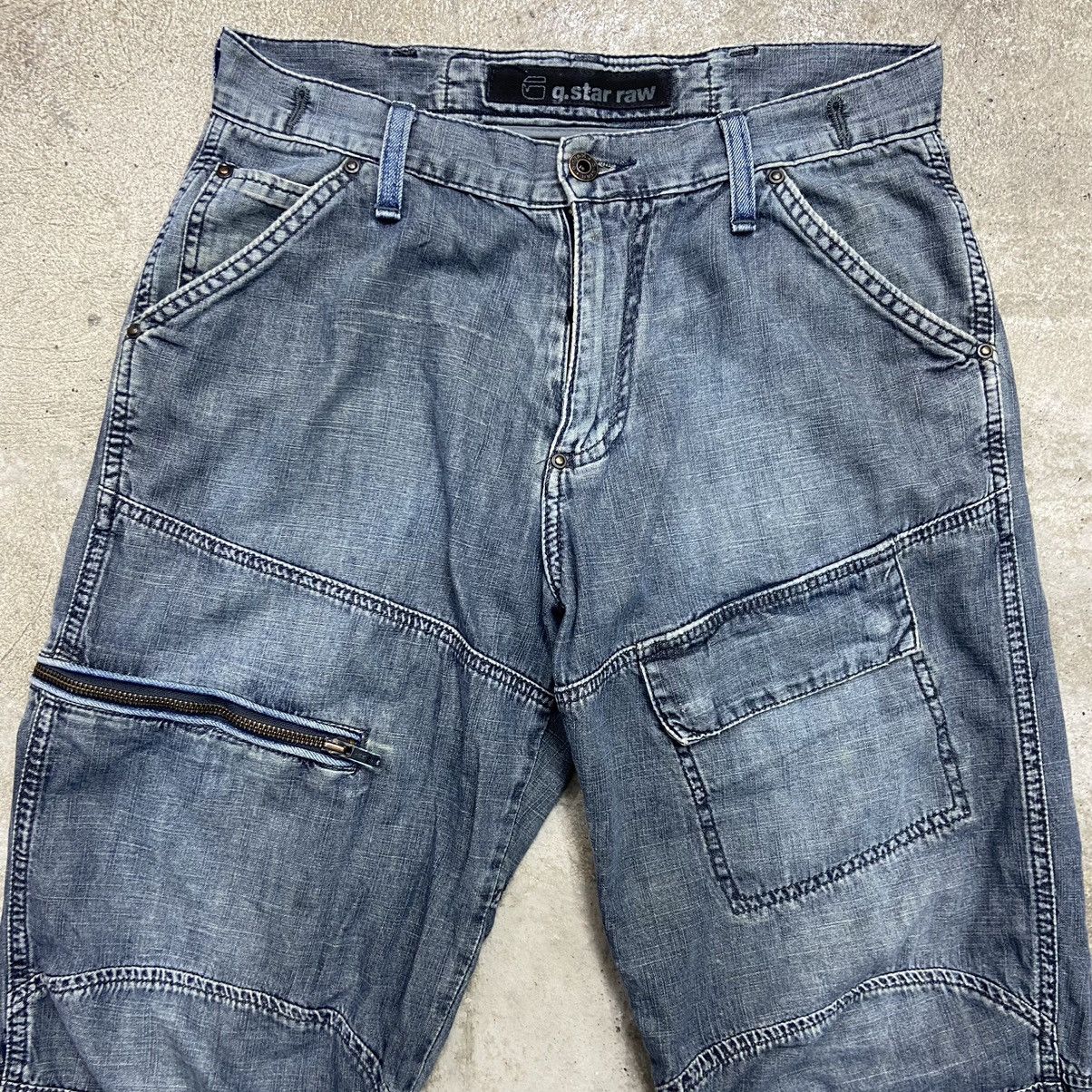 G-Star 2000s GSTAR BONDAGE MULTIPOCKET RARE Y2K DENIM SHORTS - 3065 Size US 30 / EU 46 - 2 Thumbnail