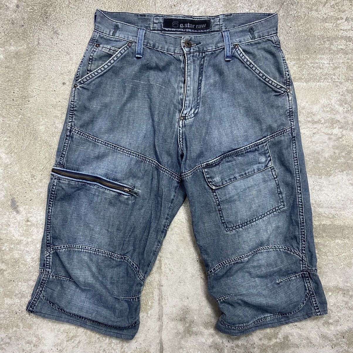 G-Star 2000s GSTAR BONDAGE MULTIPOCKET RARE Y2K DENIM SHORTS - 3065 Size US 30 / EU 46 - 1 Thumbnail
