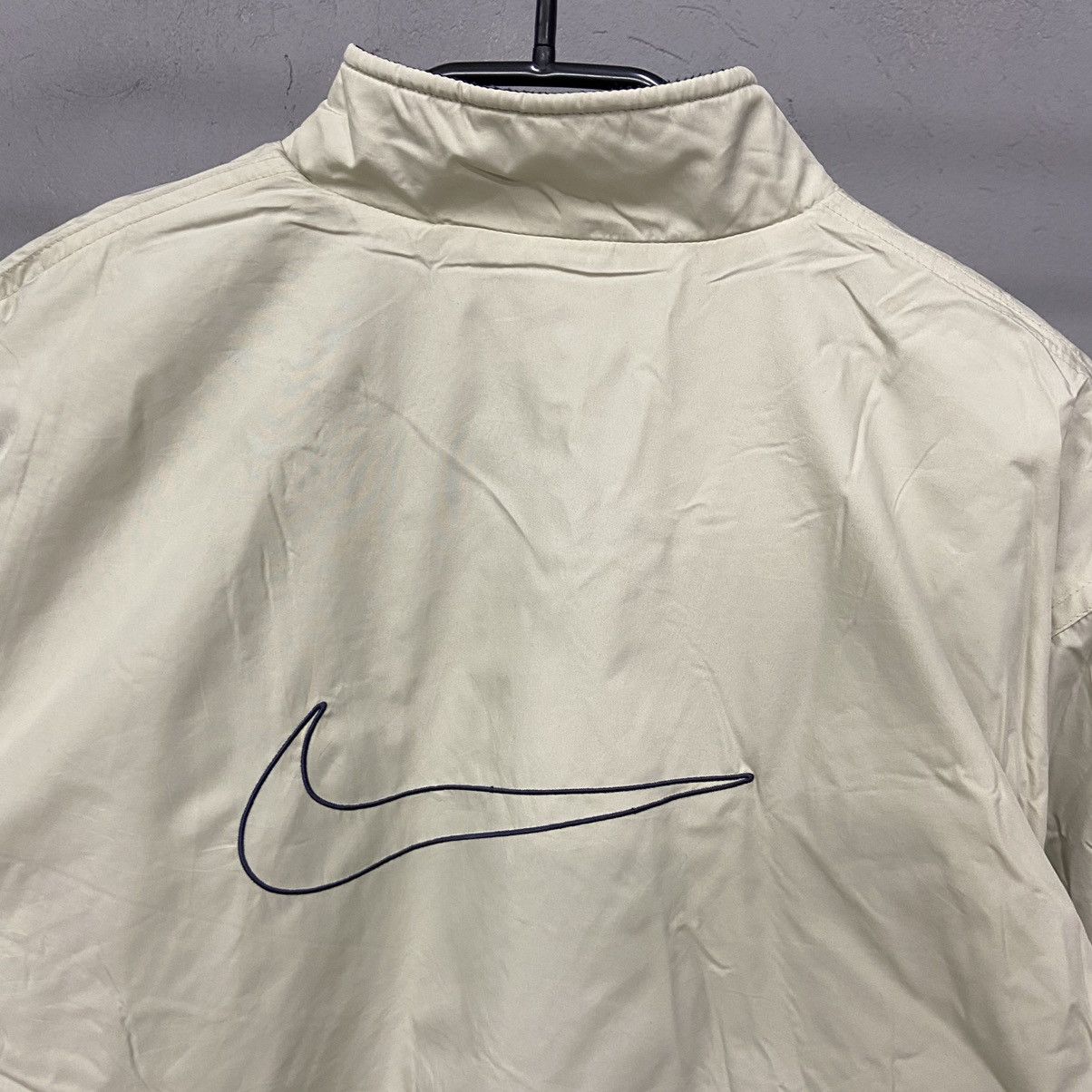 Nike 1990s NIKE NYLON JACKET BIG EMBROIDERED SWOOSH - № 2034 Size US L / EU 52-54 / 3 - 4 Thumbnail