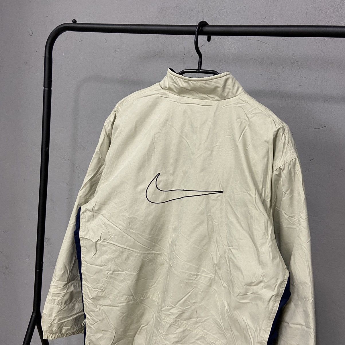 Nike 1990s NIKE NYLON JACKET BIG EMBROIDERED SWOOSH - № 2034 Size US L / EU 52-54 / 3 - 3 Thumbnail