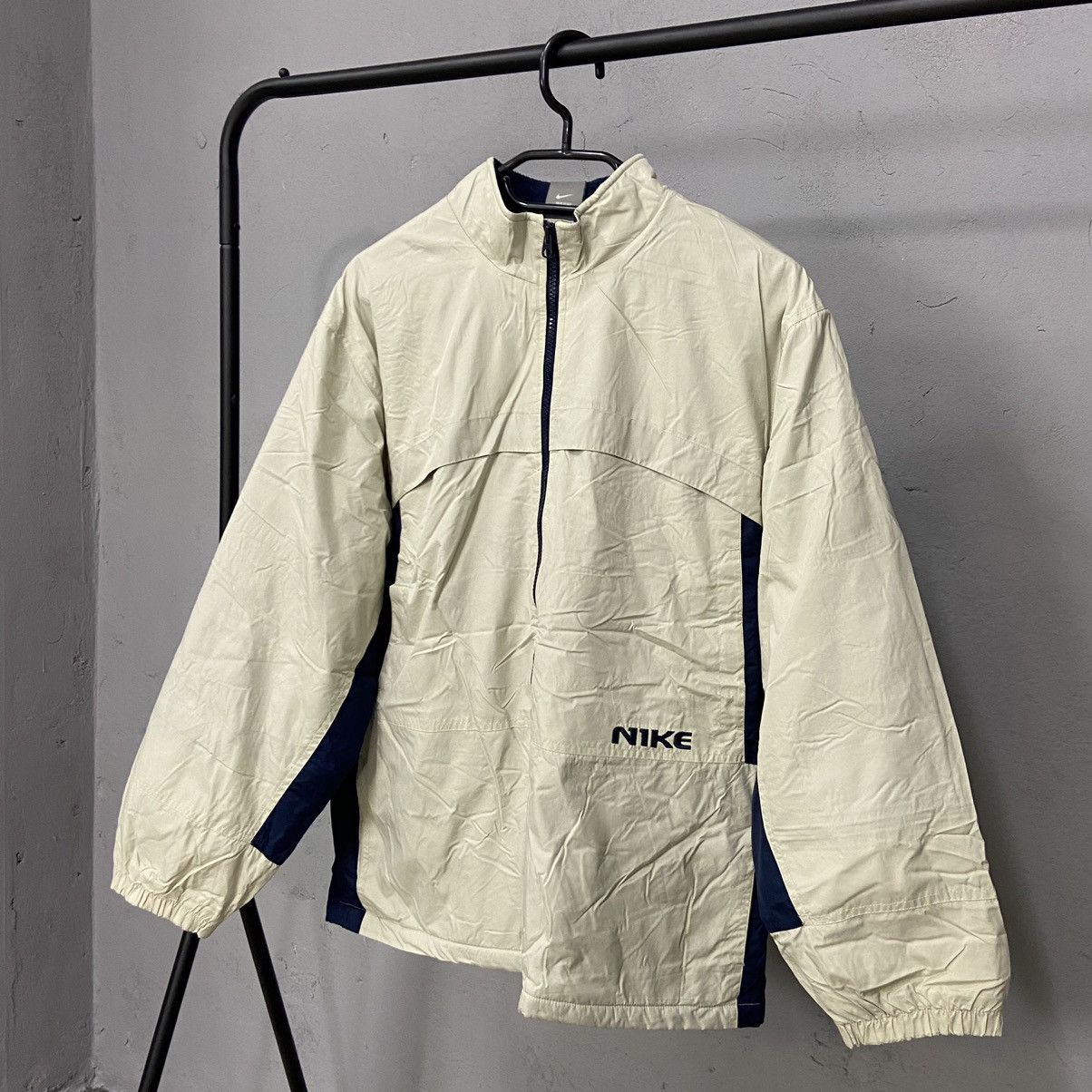Nike 1990s NIKE NYLON JACKET BIG EMBROIDERED SWOOSH - № 2034 Size US L / EU 52-54 / 3 - 2 Thumbnail