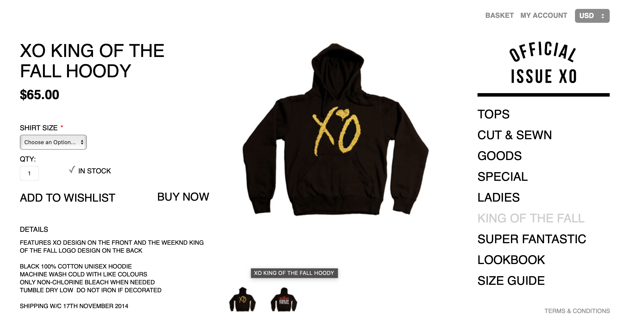 The Weeknd The Weeknd Official Issue XO King of The Fall KOTF Hoodie Size US L / EU 52-54 / 3 - 4 Thumbnail