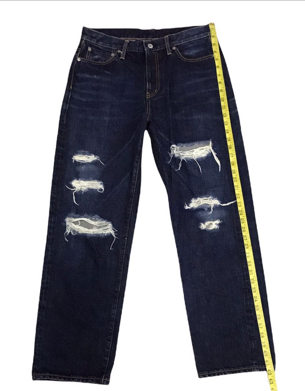 If Six Was Nine × Japanese Brand Whiz limited Japan Distressed SELVEDGE JEANS Size US 33 - 19 Thumbnail