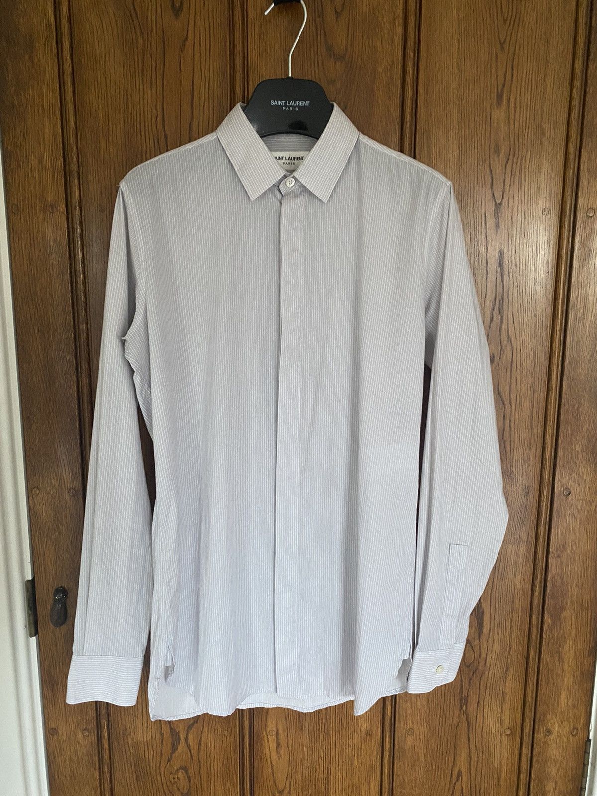 Saint Laurent Paris $890 🤑 SS18 Saint Laurent off white silk blend poplin shirt Size 38R - 1 Thumbnail
