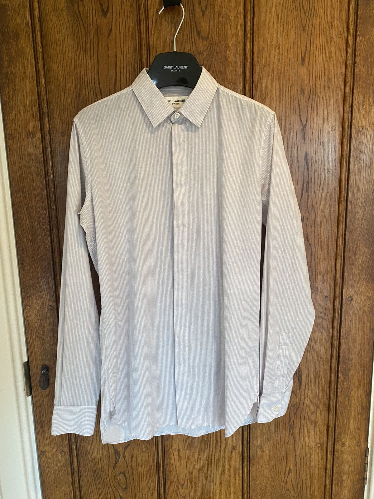Saint Laurent Paris $890 🤑 SS18 Saint Laurent off white silk blend poplin shirt Size 38R - 2 Thumbnail