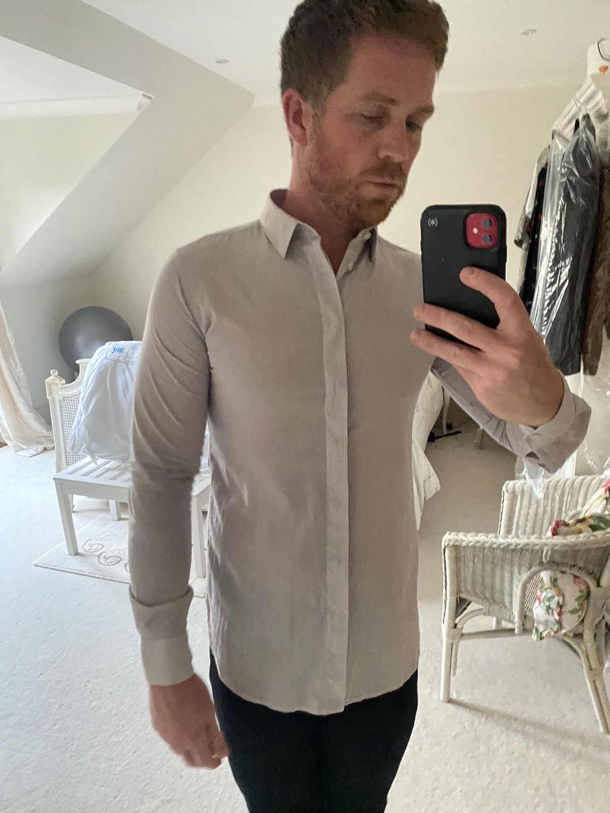 Saint Laurent Paris $890 🤑 SS18 Saint Laurent off white silk blend poplin shirt Size 38R - 3 Thumbnail