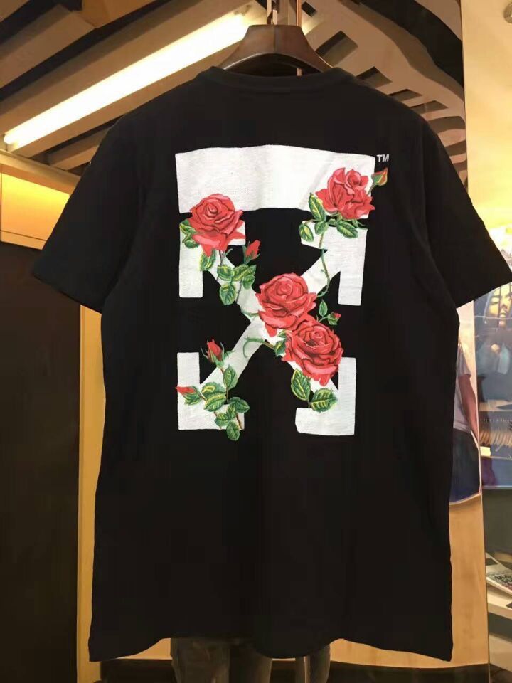 off white rose t shirt