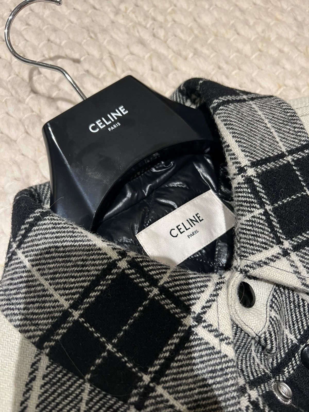 Celine FW21 Plaid check wool fully-lined overshirt hooded jacket Size US M / EU 48-50 / 2 - 3 Thumbnail