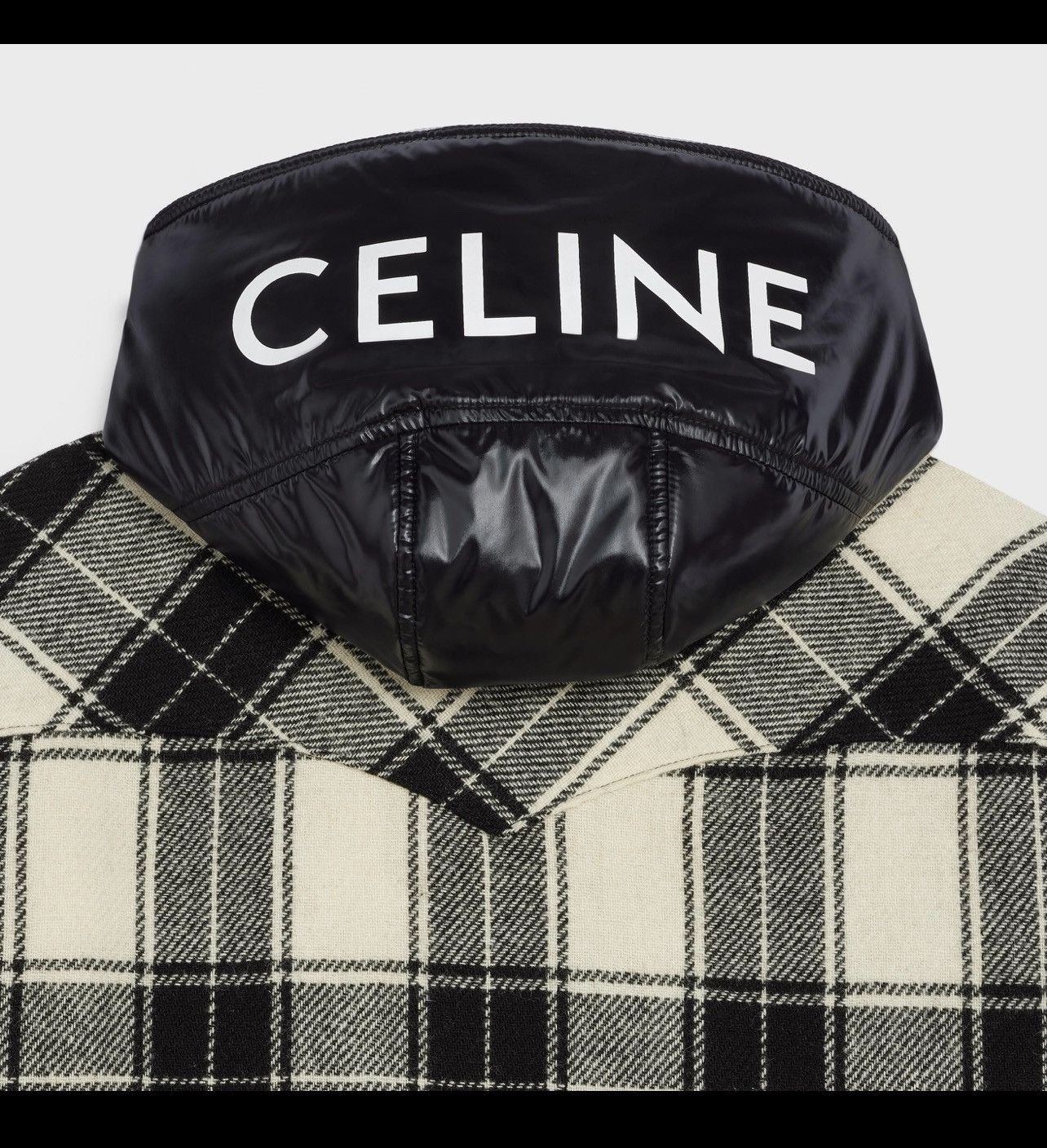 Celine FW21 Plaid check wool fully-lined overshirt hooded jacket Size US M / EU 48-50 / 2 - 8 Thumbnail