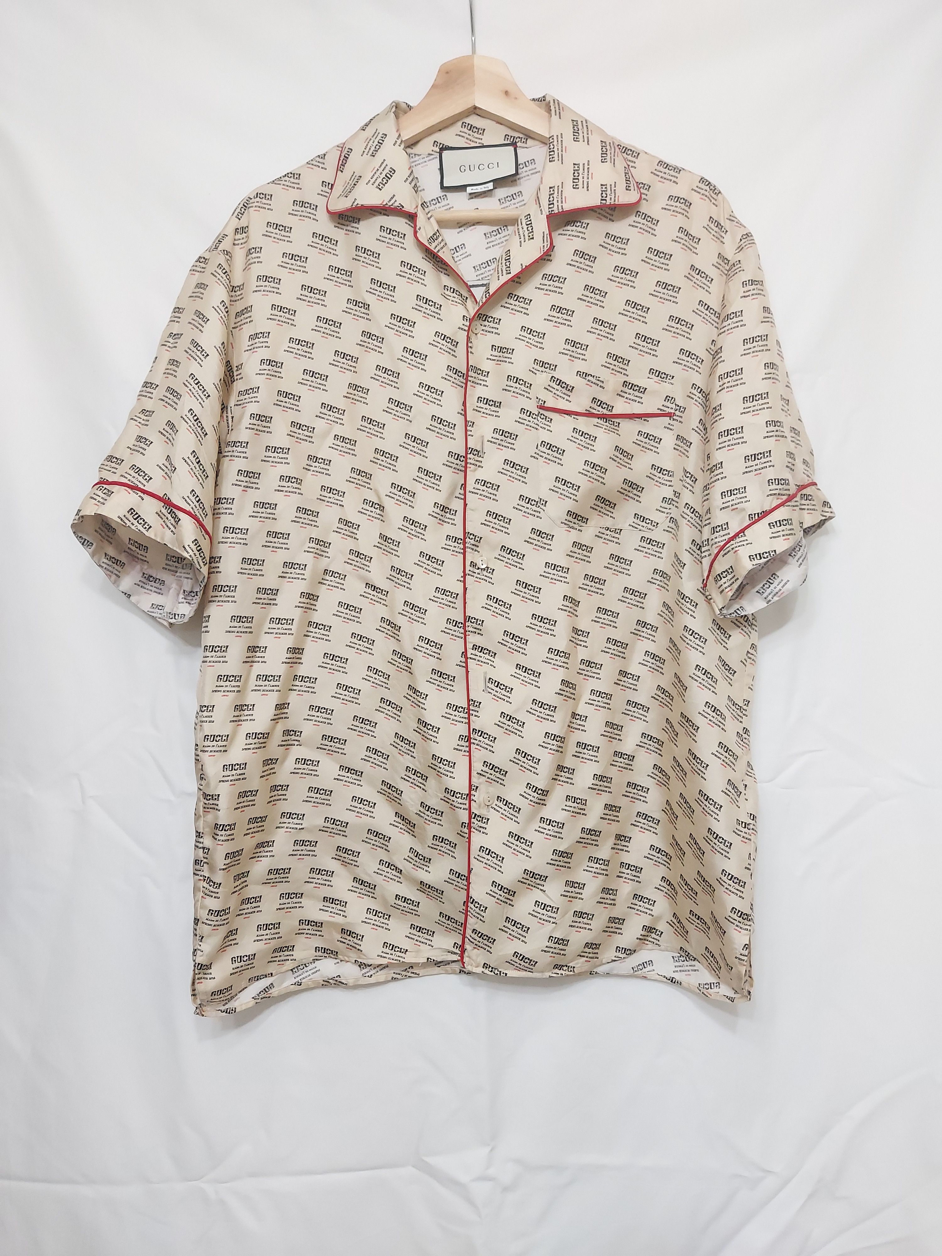 SS18 Guccify Maison Hypnotism Silk Short Sleeve Shirt