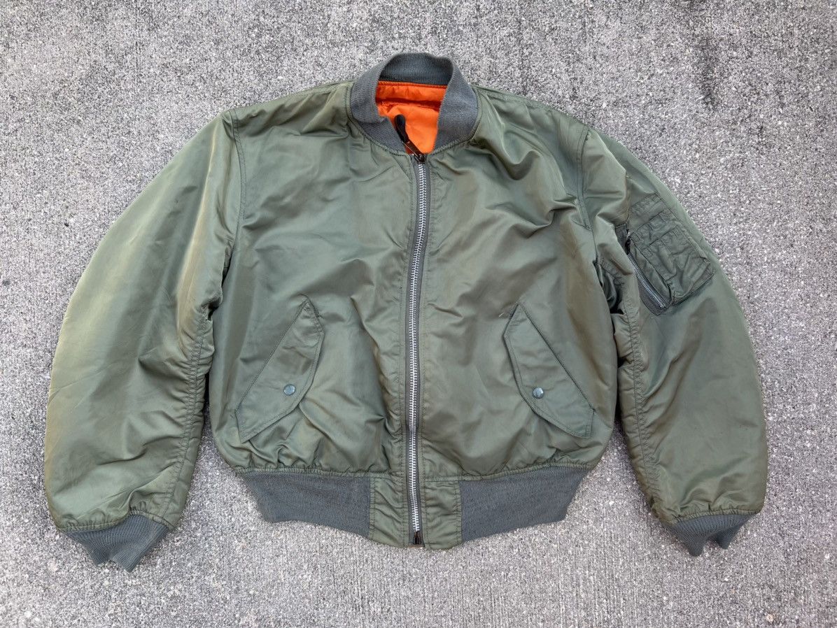 Alpha Industries Vintage 80s Alpha Industries USAF MA-1 Bomber Jacket Size US L / EU 52-54 / 3 - 14 Thumbnail
