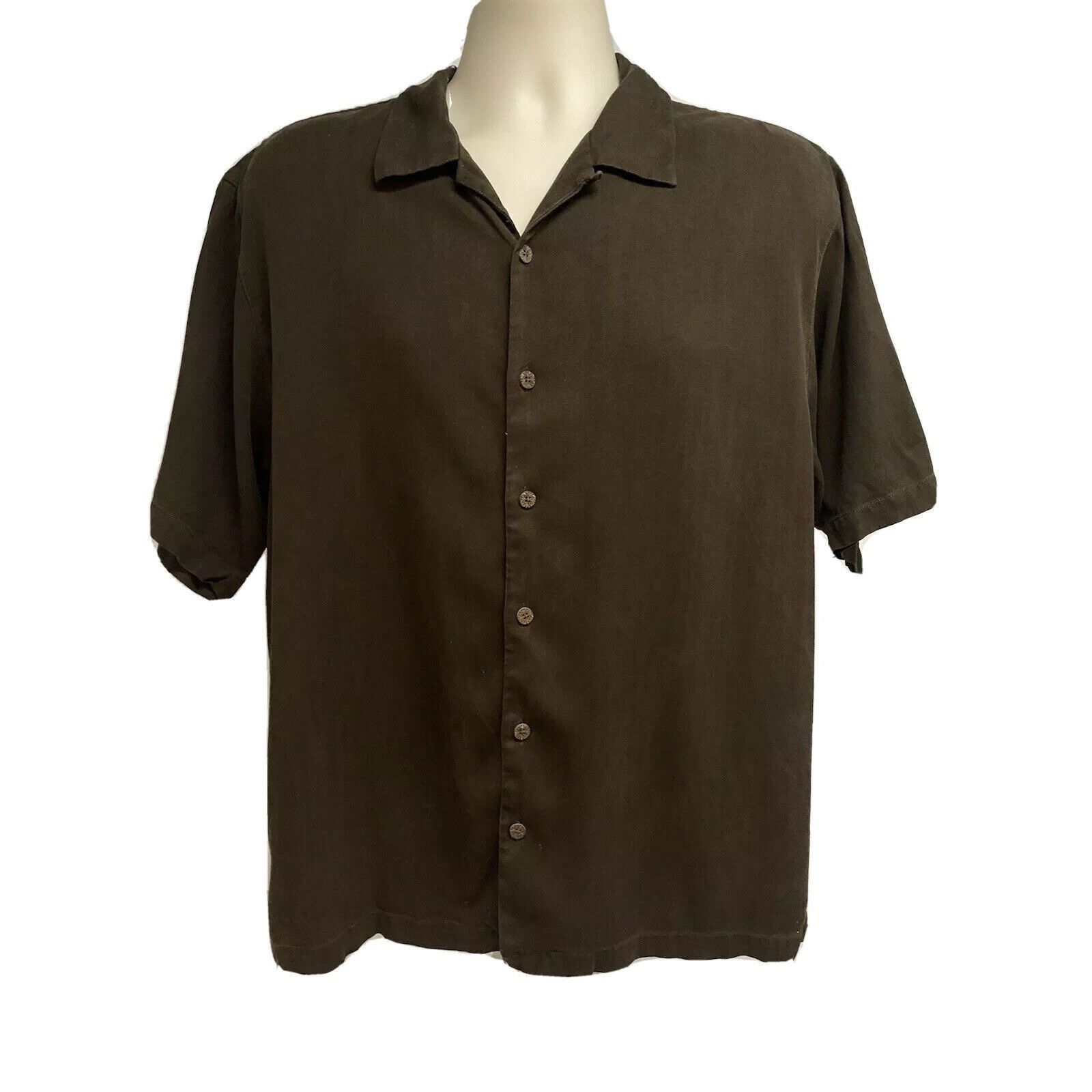 Tommy Bahama Tommy Bahama Vintage Brown Hawaiian Silk Shirt Size US L / EU 52-54 / 3 - 3 Thumbnail