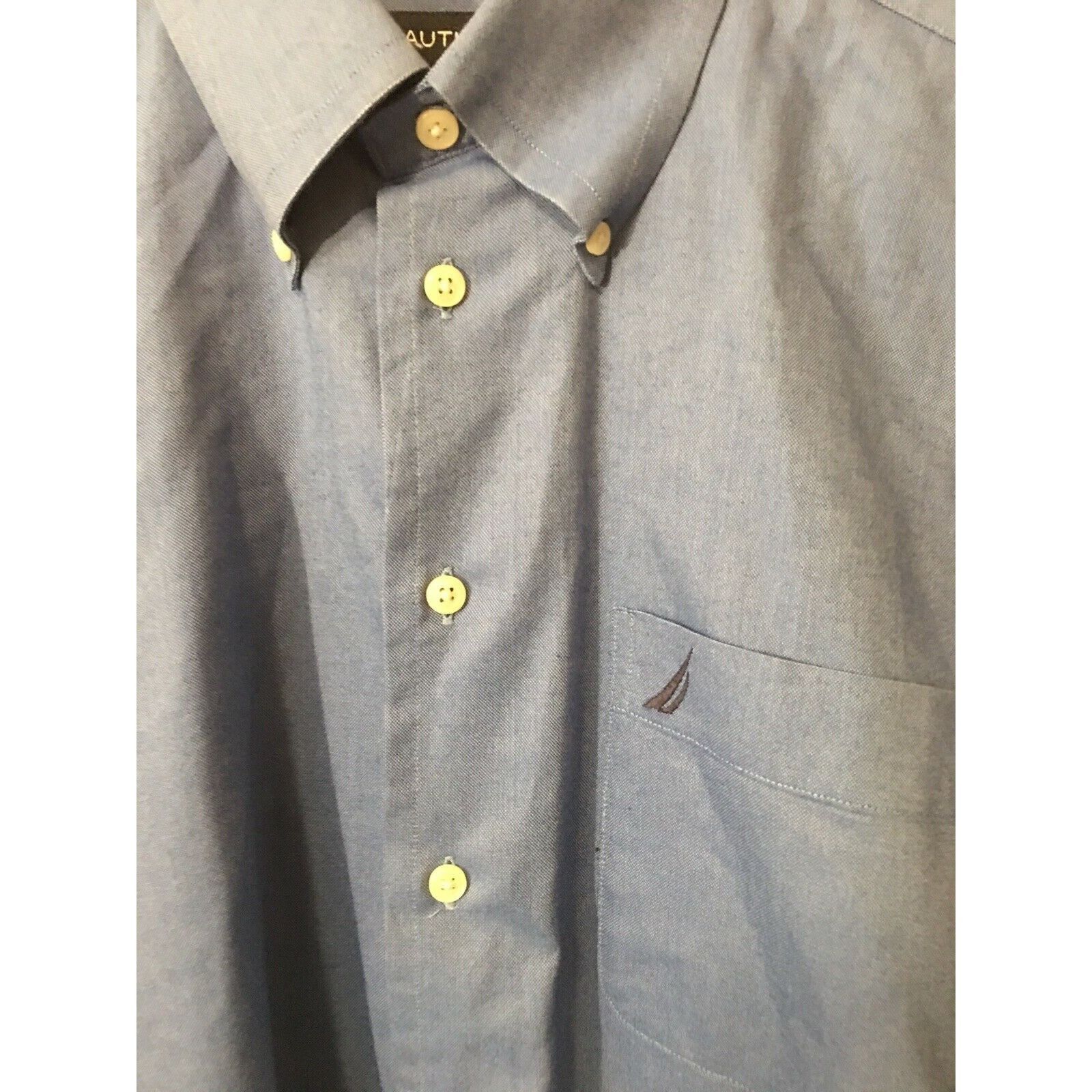 Nautica Vintage Oxford Nautica Men’s Sz L Shirt Blue Short Sleeve Bu Size US L / EU 52-54 / 3 - 3 Thumbnail