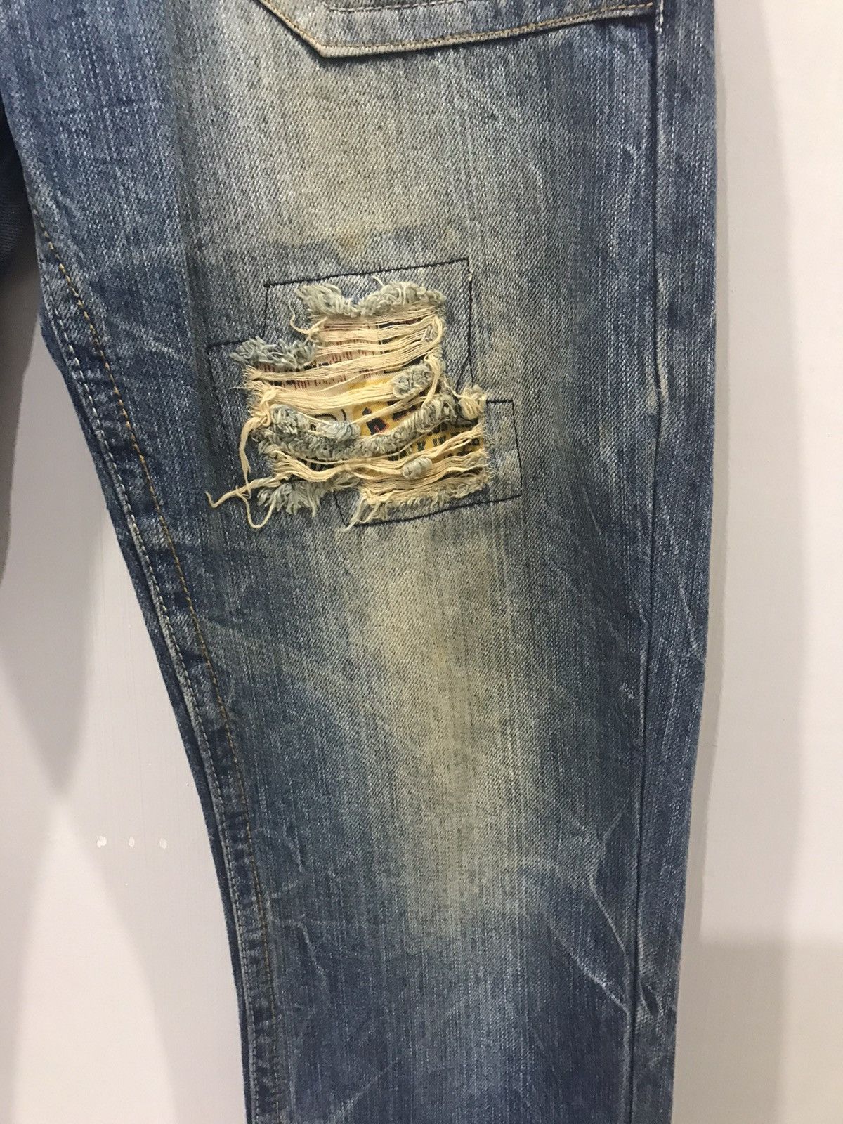 Japan Style Patchy Distressed Denim