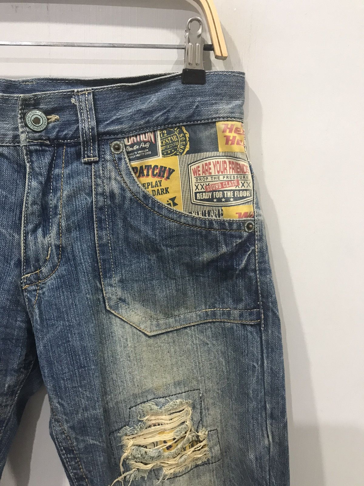 Japan Style Patchy Distressed Denim