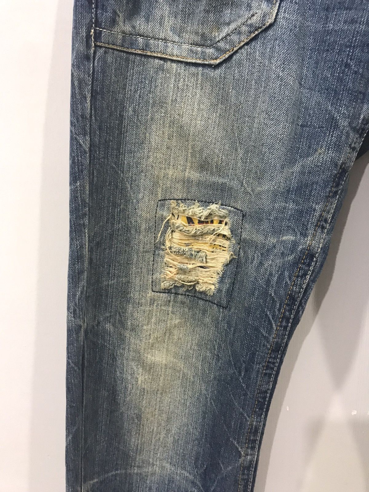 Japan Style Patchy Distressed Denim