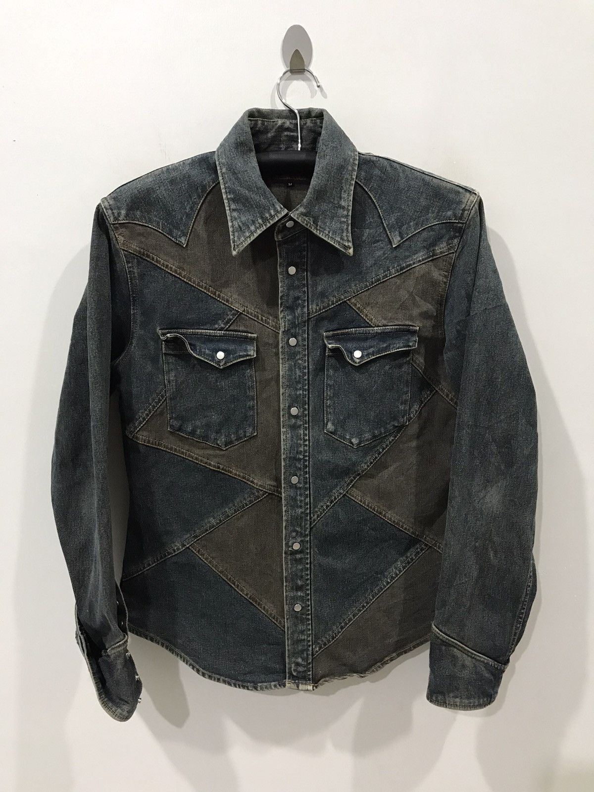 Japanese Brand modern lover Japan Very Rare Two Tones Westener Denim Shirt Size US S / EU 44-46 / 1 - 1 Thumbnail