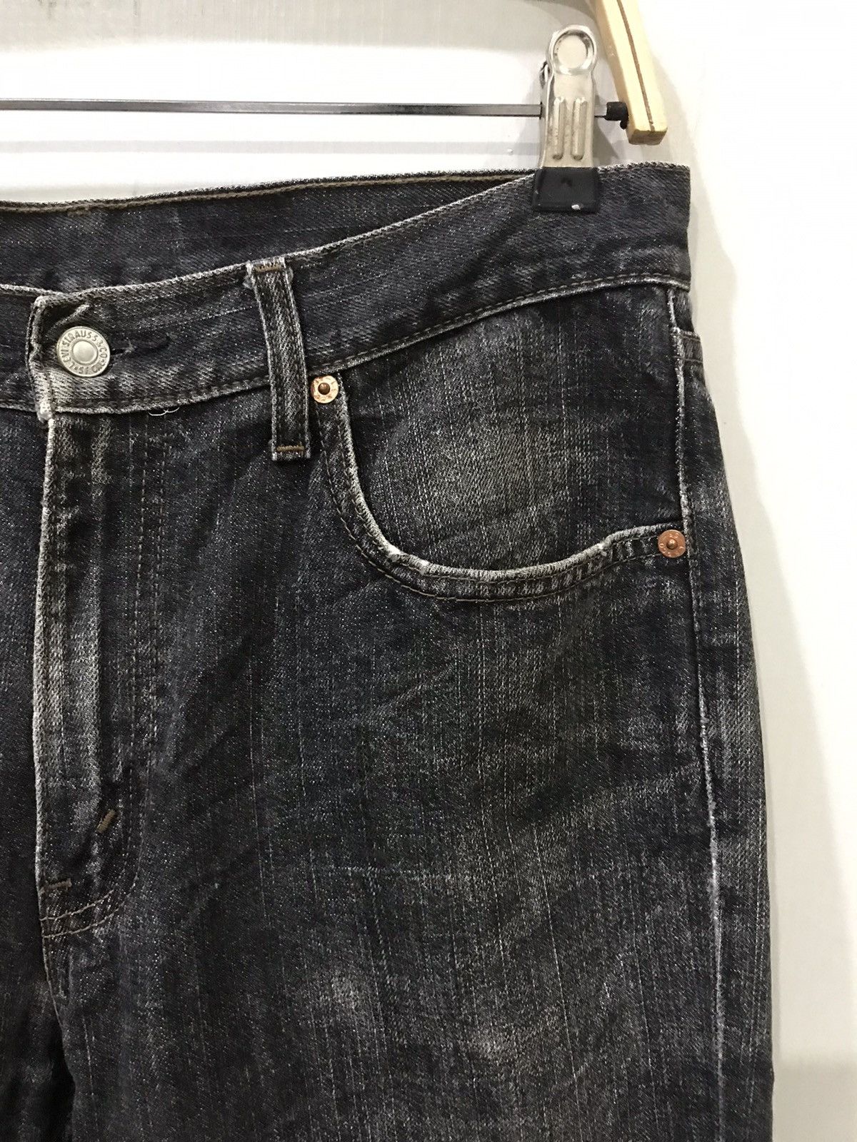 Levi's Levis 533 Button 359 Black Denim Size US 31 - 2 Thumbnail