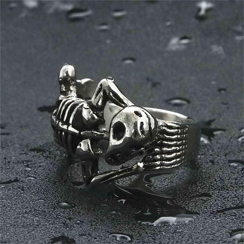 Jewelry Gothic Skull Metal Rings Size ONE SIZE - 3 Thumbnail