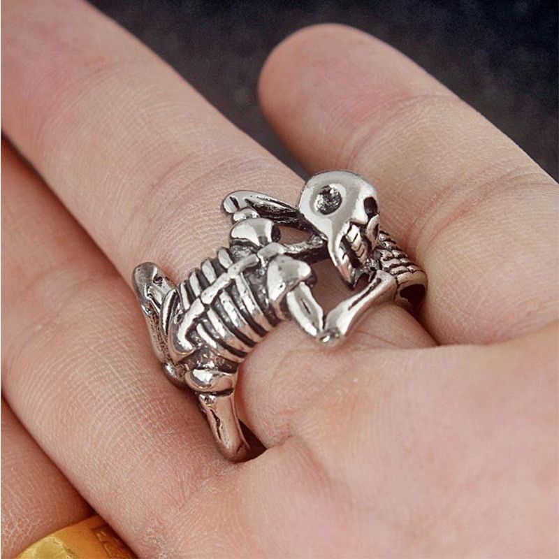 Jewelry Gothic Skull Metal Rings Size ONE SIZE - 4 Thumbnail