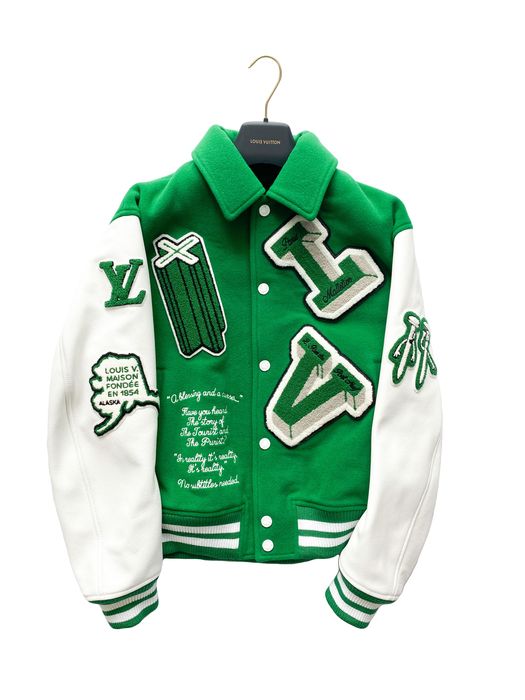 Louis Vuitton Green varsity leather jacket 