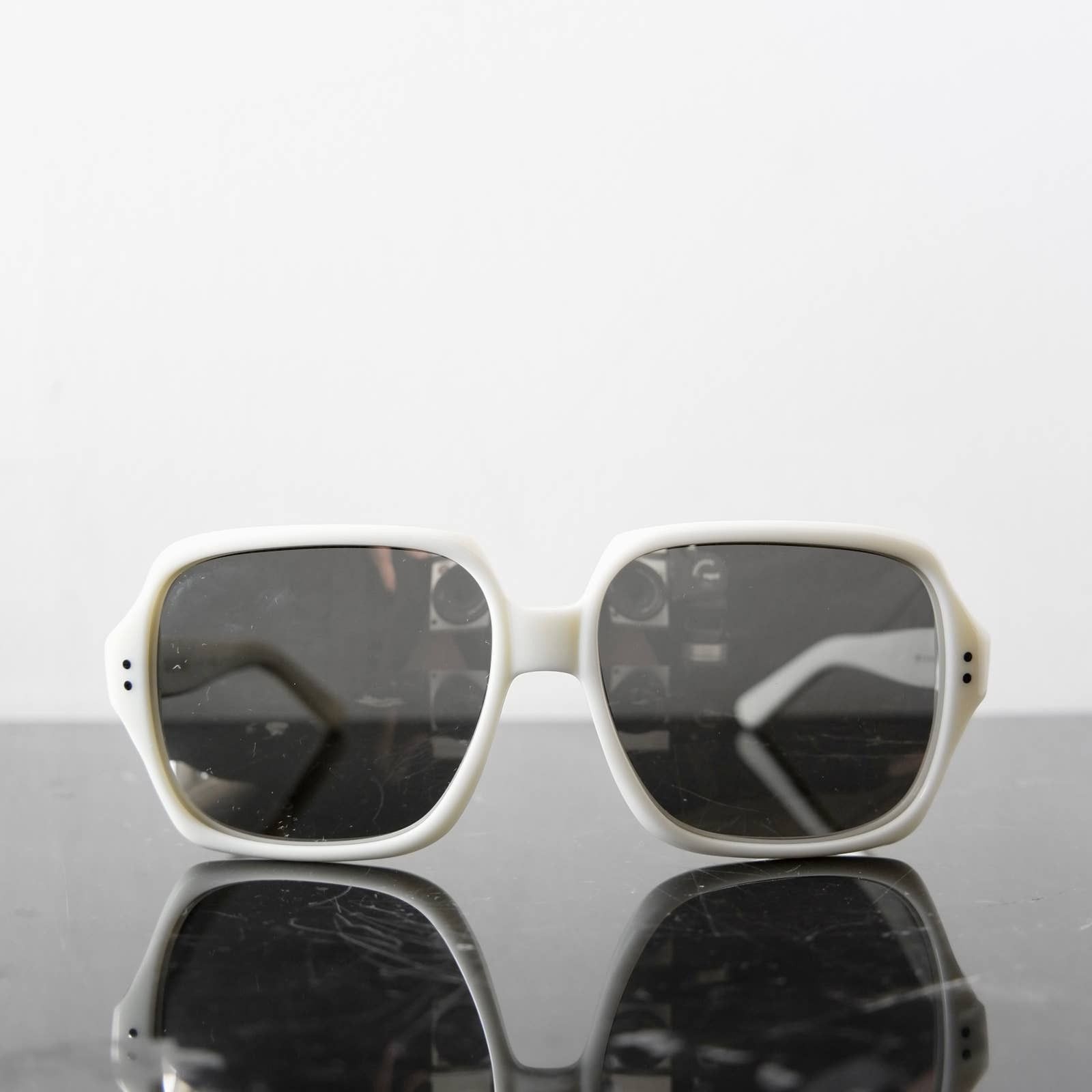 Celine square white marble sunglass CELINE EYEWEAR Monochroms square-frame acetate sunglasses  main image 2