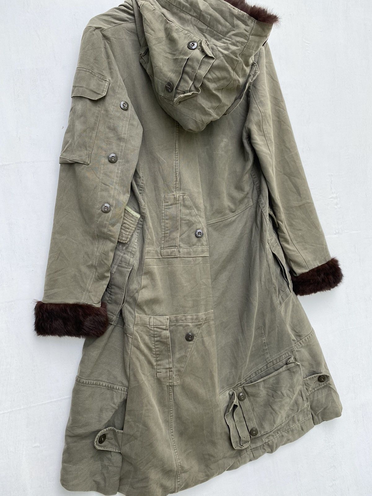 DAVID NAMAN MAYER LONG JACKET RABBIT FUR MULTI POCKET DESIGN Size XS / US 0-2 / IT 36-38 - 3 Thumbnail