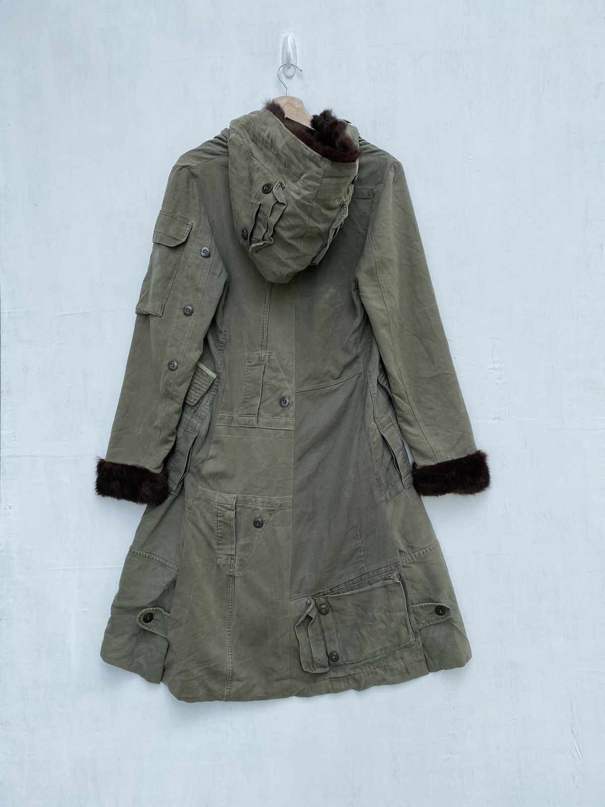 DAVID NAMAN MAYER LONG JACKET RABBIT FUR MULTI POCKET DESIGN Size XS / US 0-2 / IT 36-38 - 2 Thumbnail
