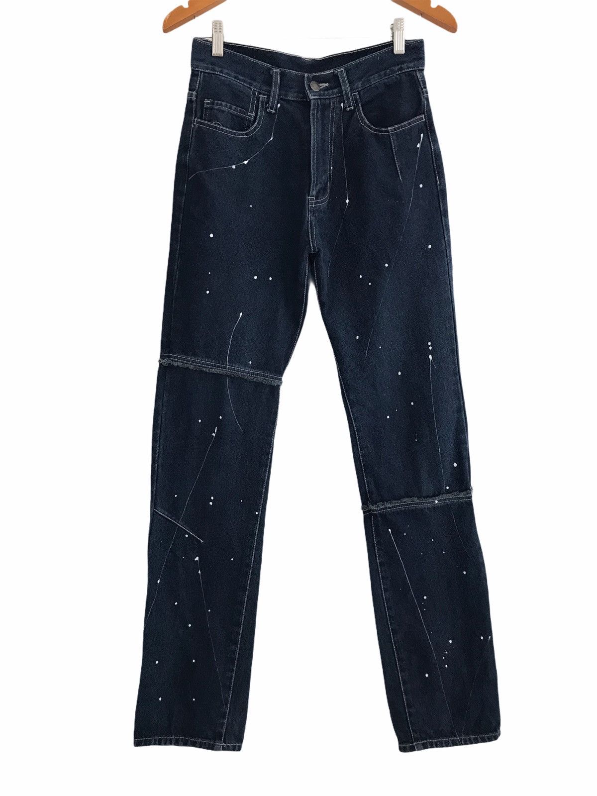 Japanese Brand Vache Hagi Patchwork Paint Splatter Slim Jeans Size US 28 / EU 44 - 1 Thumbnail
