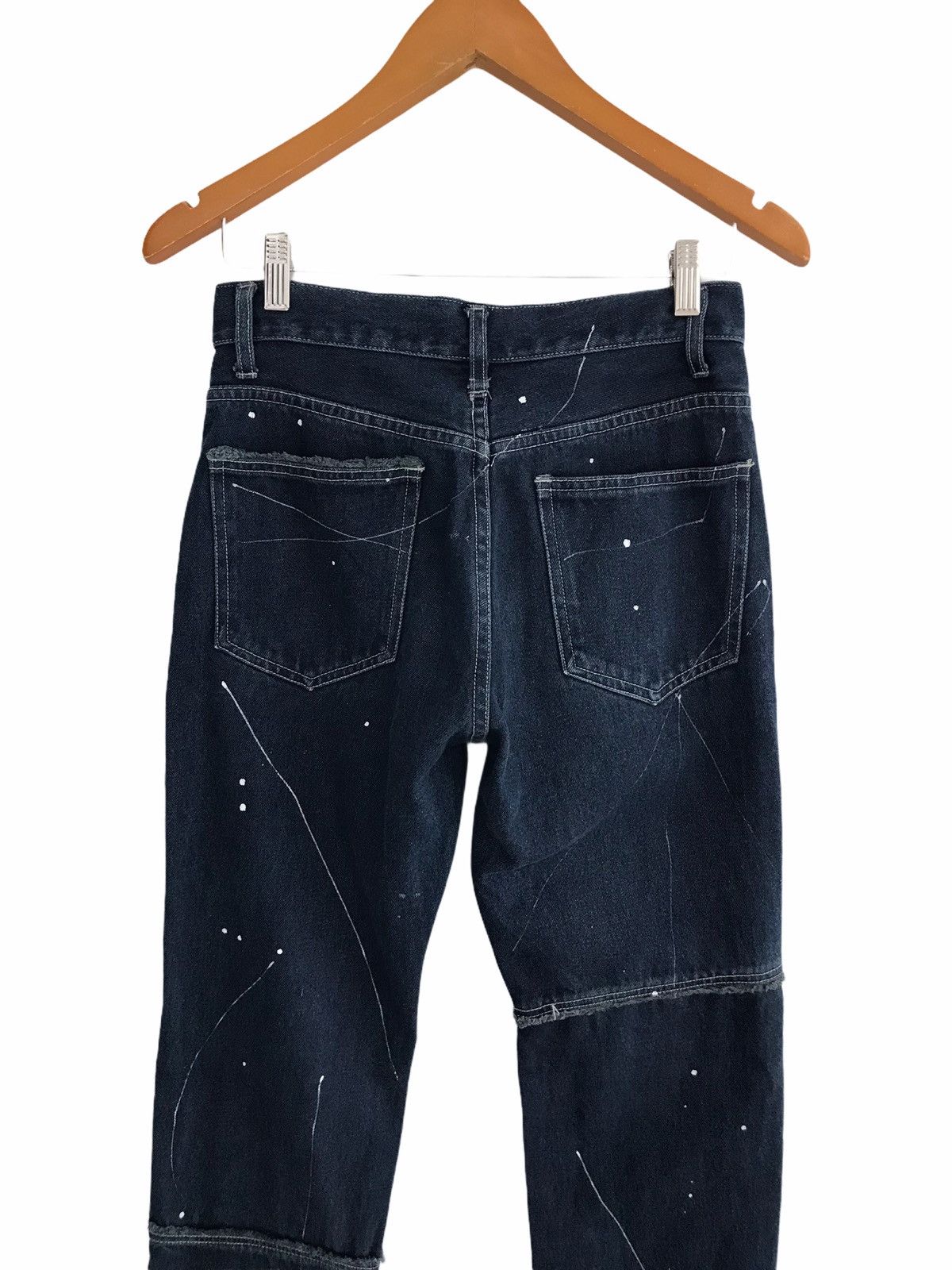 Japanese Brand Vache Hagi Patchwork Paint Splatter Slim Jeans Size US 28 / EU 44 - 5 Thumbnail
