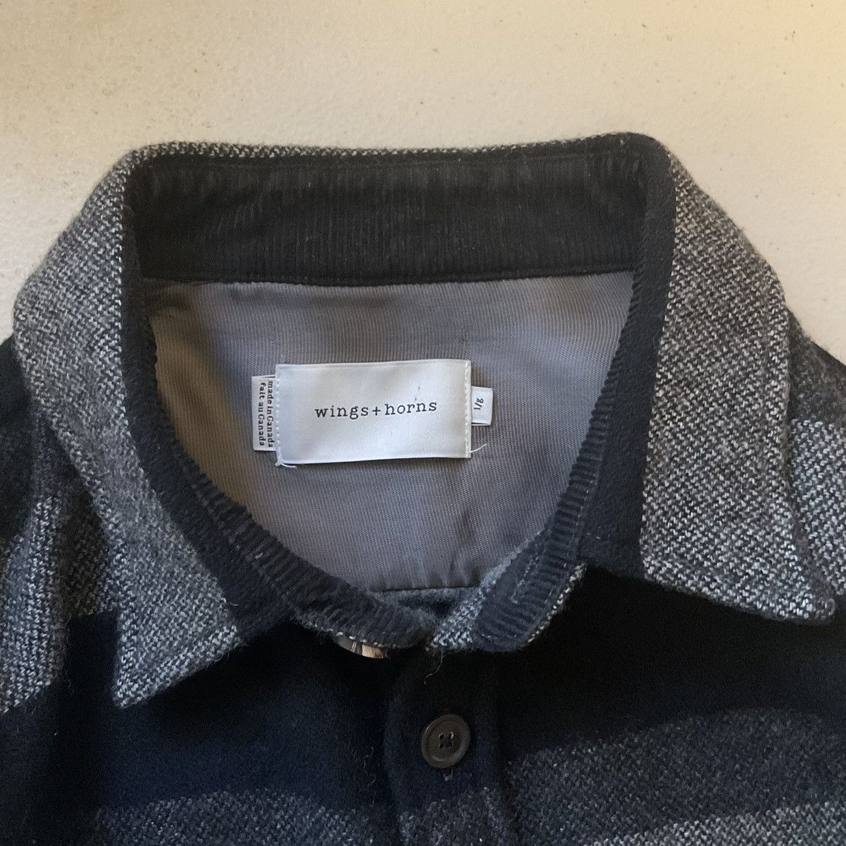 Wings + Horns Wings + Horns Elbow Patch Plaid Flannel Size US L / EU 52-54 / 3 - 5 Thumbnail