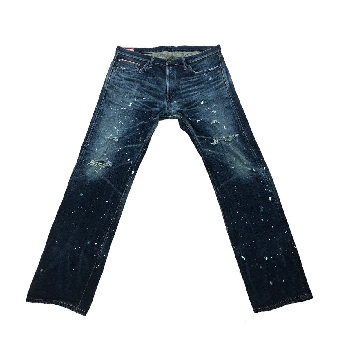 RARE EDWIN SELVEDGE JEANS PAINT DISTRESSED