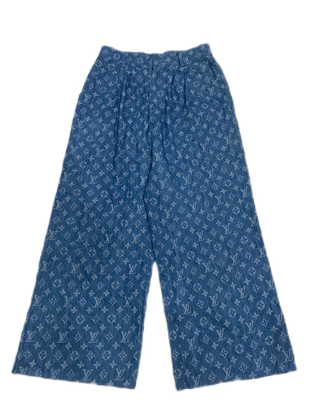 image of Vintage Louis Vuitton Monogram Bootleg Denim Pants, Men's (Size 30)