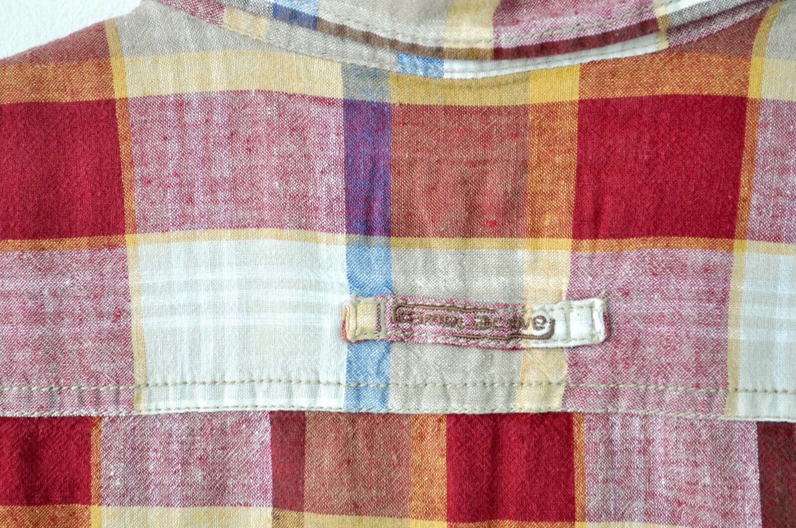 camel active Men Checked Linen Shirt L Short Sleeve Casual Multicoloured Size US L / EU 52-54 / 3 - 2 Thumbnail