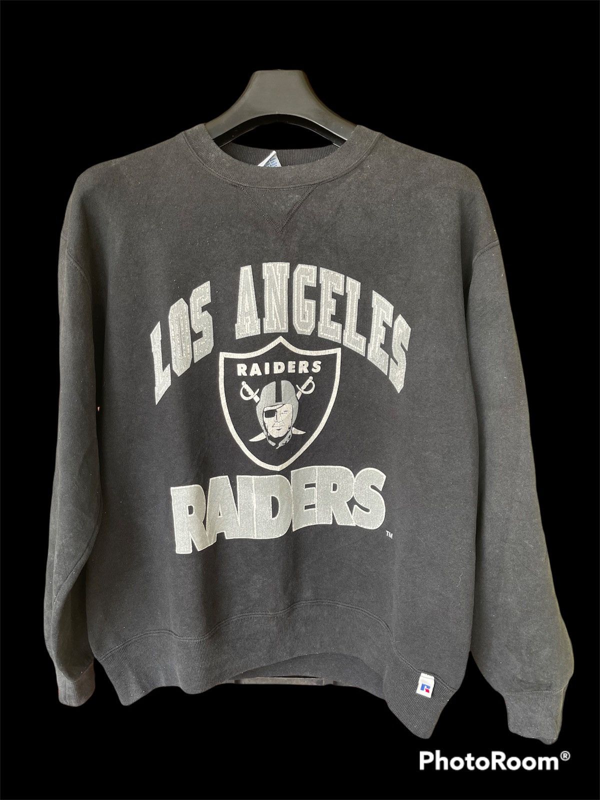 Vintage 90s Black Russell Athletic Oakland Raiders Sweatshirt