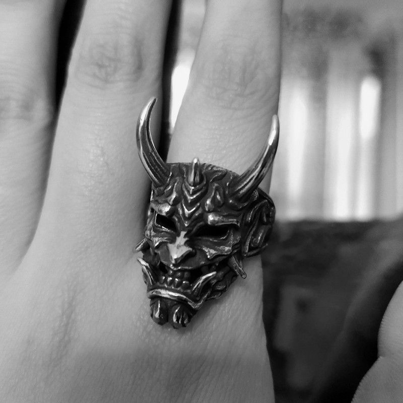 Jewelry Demon Anger Skull Ring Size ONE SIZE - 1 Thumbnail