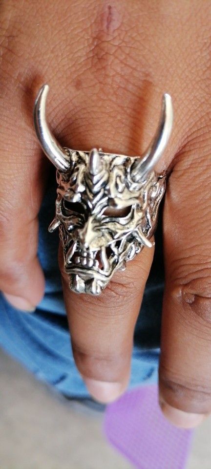 Jewelry Demon Anger Skull Ring Size ONE SIZE - 3 Thumbnail