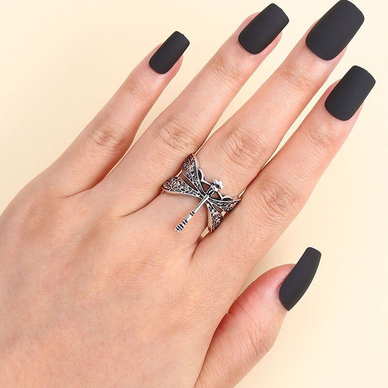 Jewelry Dragonfly Alloy Ring Size ONE SIZE - 2 Thumbnail