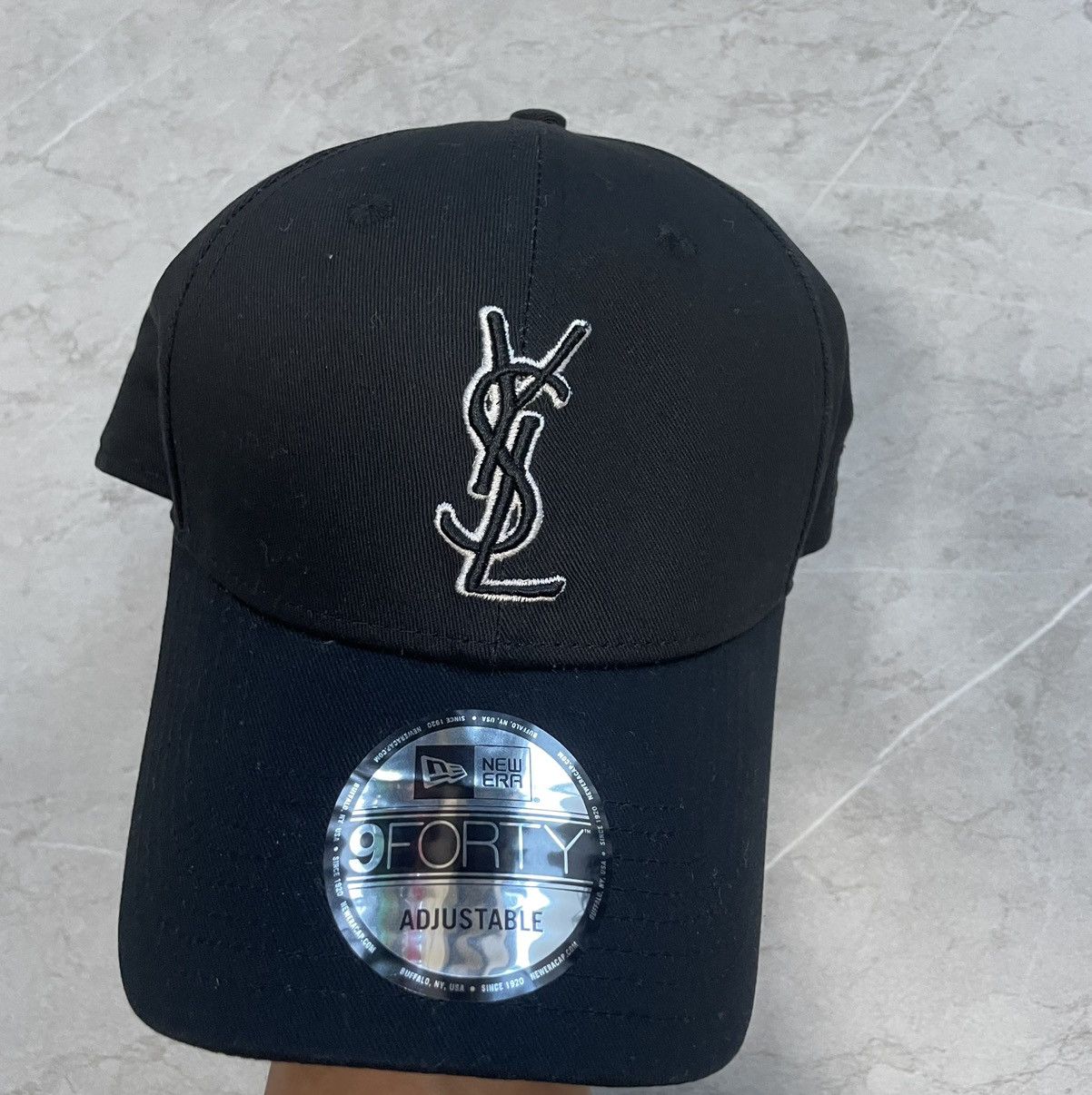 Saint Laurent Grey YSL monogram New Era baseball cap - OS For Sale