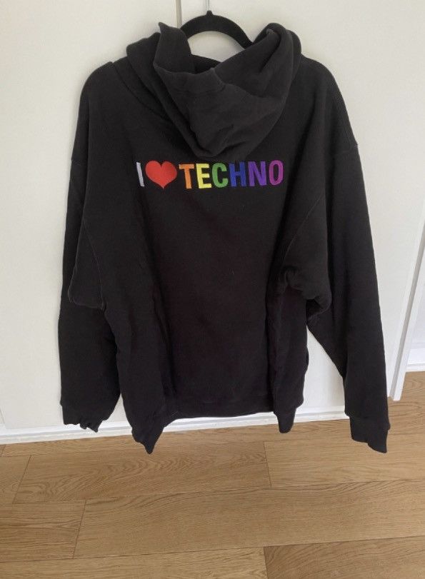 Balenciaga Balenciaga I Love Techno Logo Hoodie | Grailed