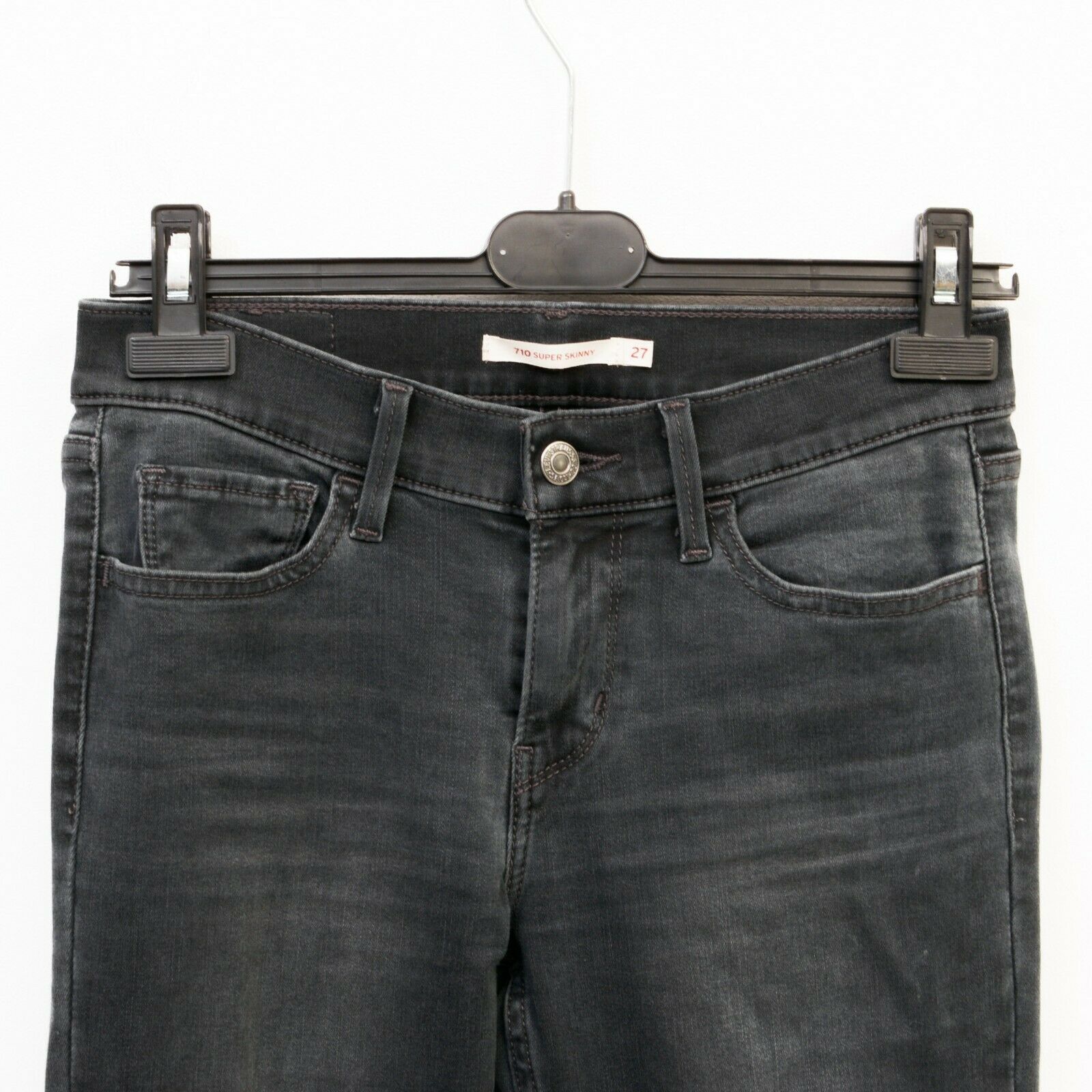 Levi's 710 Super Skinny W27 L33 Mid Rise Jeans Trousers Pants Slim Size 27" / US 4 / IT 40 - 3 Thumbnail