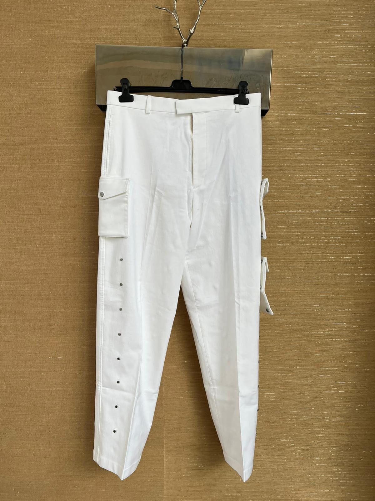 Removable Pocket Midseason Pant in Gabardine Cotton in White