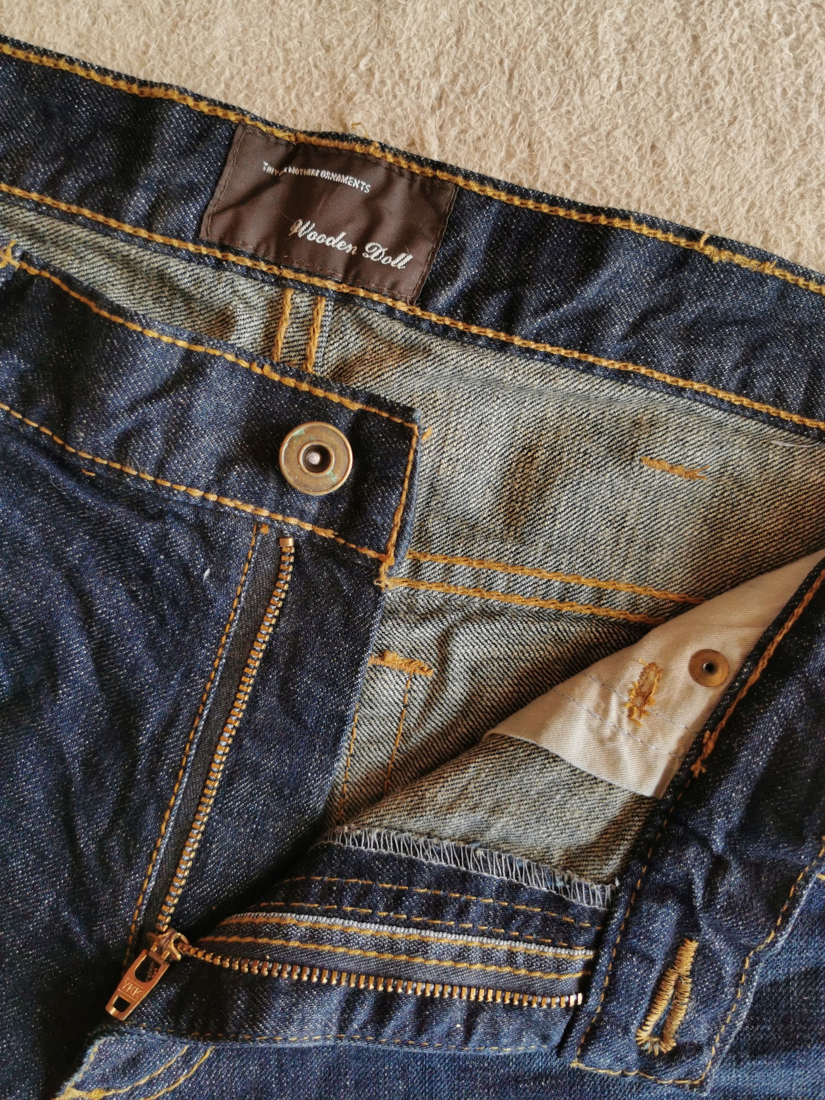 Japanese Brand × Undercover Wooden Doll Square Denim Fabric Patch LIKE UNDERCOVER Jeans Size US 31 - 8 Thumbnail
