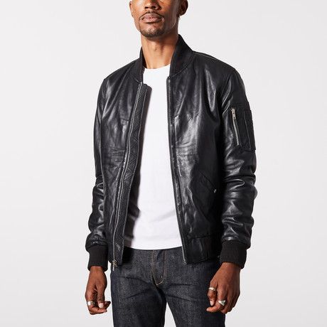 Genuine Leather Threads of Apollo Leather Bomber Jacket Size US L / EU 52-54 / 3 - 1 Thumbnail