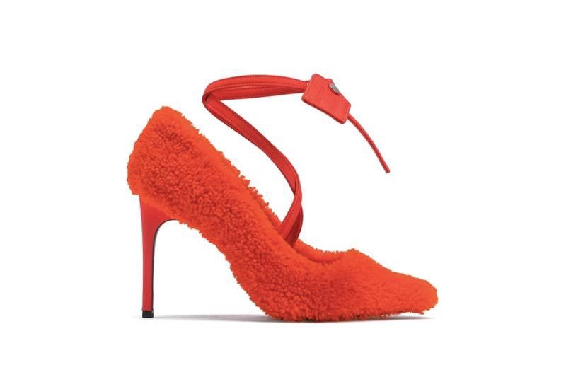 Off-White zip tie shearling pump Virgil Abloh