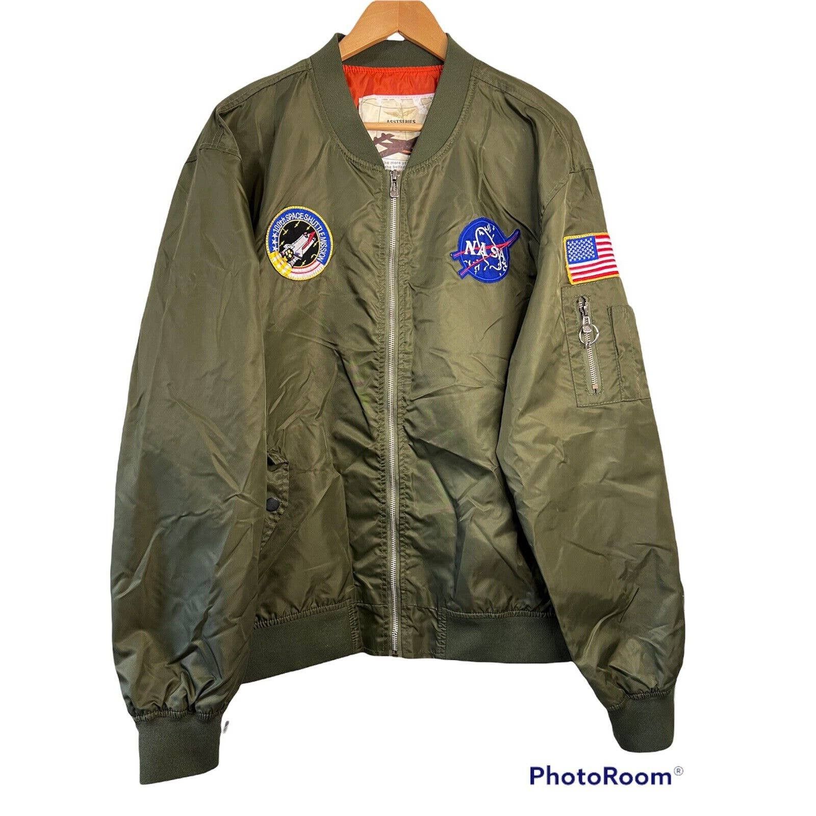 Nasa NASA Asstseries Militare Bomber Jacket Men XL Army Green | Grailed