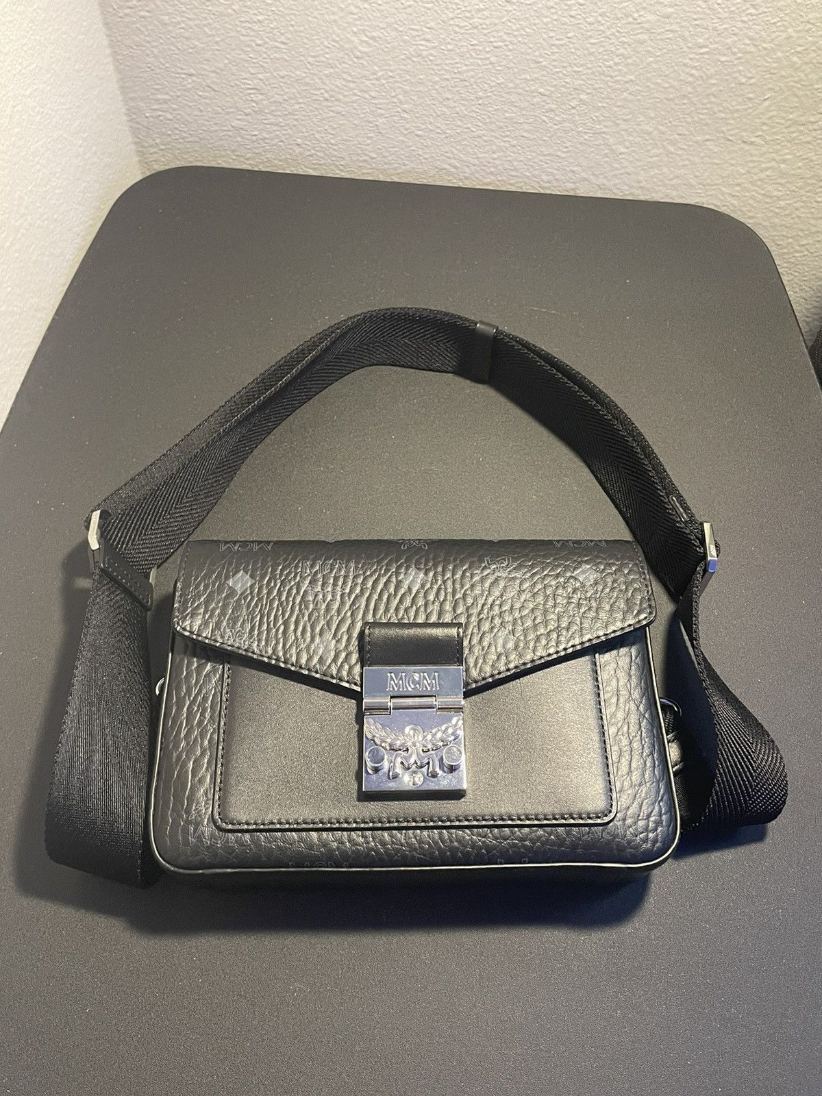 MCM MCM Millie Visetos Small Crossbody Bag Black Grailed