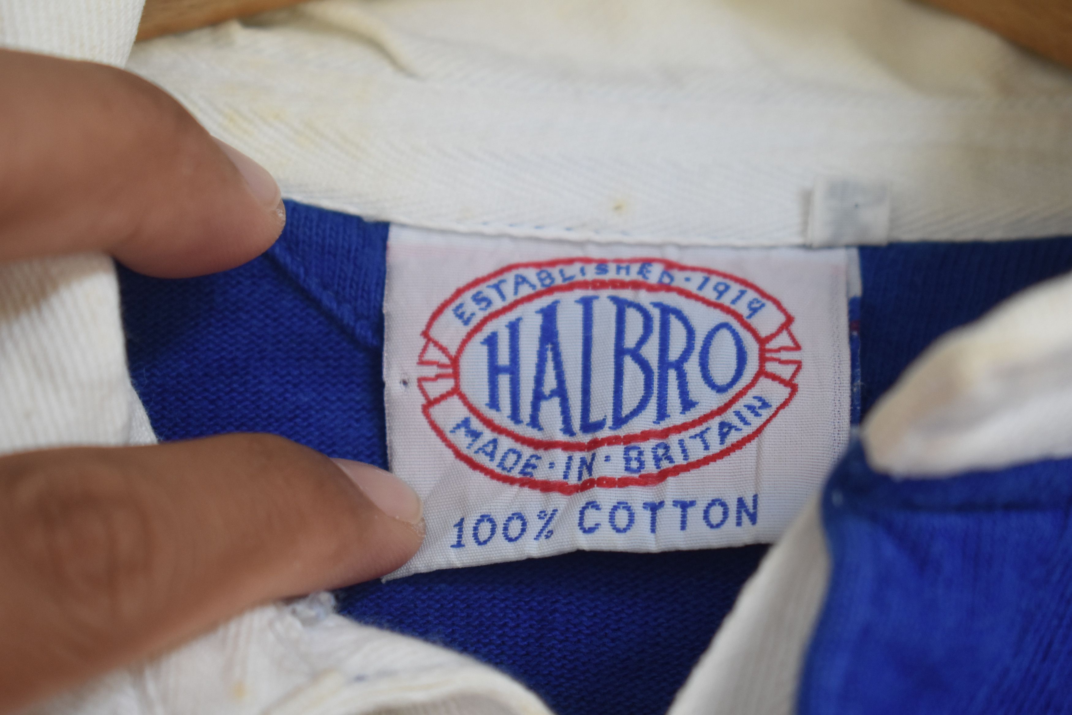 Vintage A099 Vintage 80s HALBRO Rugby Britain Sweatshirt Sportwear Size US M / EU 48-50 / 2 - 5 Thumbnail
