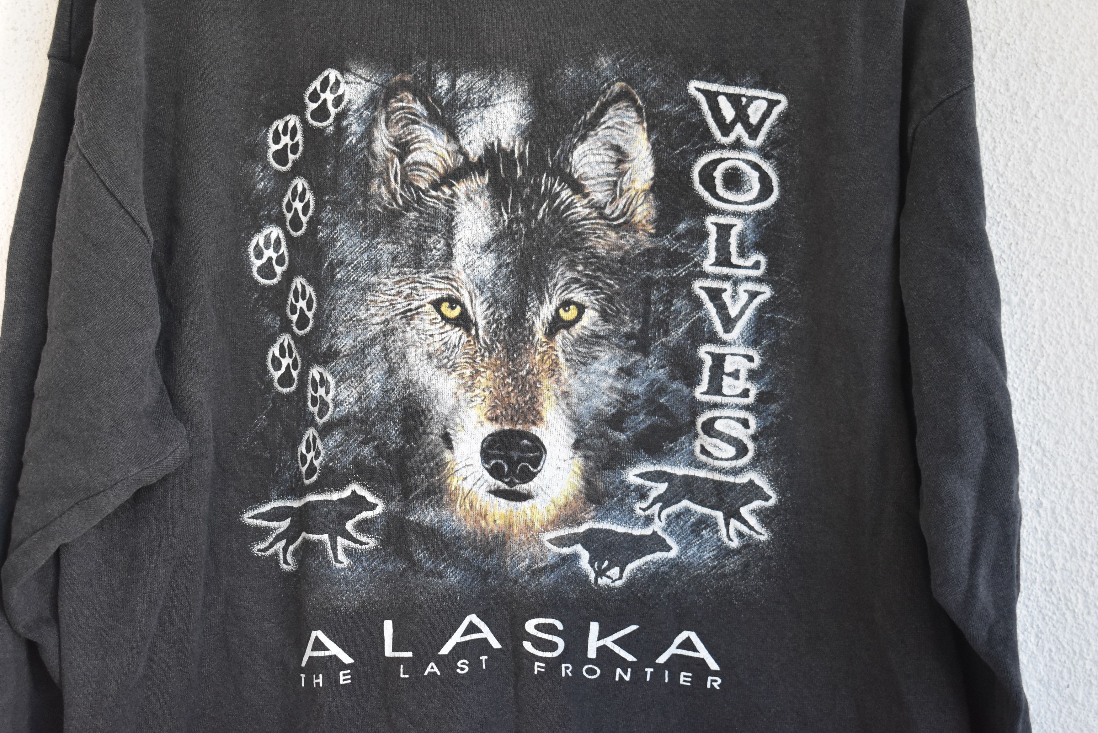Vintage Vintage Alaska Wolf Animal Bigprint Sweatshirt Large Size US M / EU 48-50 / 2 - 2 Thumbnail